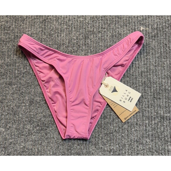 Billabong Small Bikini Bottom Sol Searcher Hike Super Skimpy Coverage Berry Pink - Picture 3 of 10